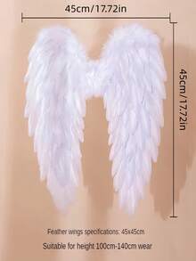 White Angel Feather Wings - Holiday Party Decor, Scene Decoration, Children & Adult Fashion Show Performance Costume, Christmas Headpiece, Valentine's Day Date Accessory, Handmade Party Prop, Cosplay Black Angel Wings Party, Christmas Party Decorations, Costume Stage Supplies, Christmas Party Supplies, Halloween Party Supplies, Wearable Costume Prop, Holiday Costume Prop, Holiday Photo Prop, Suitable For Adults & Children - Nhiều màu - Xem 12