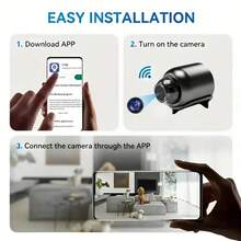 Mini Camera, Indoor Security Camera, 480P Video, Wi-Fi, USB Powered, Live Surveillance And Looping Video, Suitable For Baby Monitoring/Pet/Babysitter, Mini Surveillance Camera, Mini, Security Camera, Home Security, Babysitter, Compact Design, Wi-Fi Connection, Reliable Video Recording, Indoor Camera, Business, Remote Worker - 黑色-PVC-X5 - 查看 8