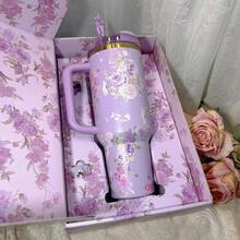 L.O.V.E.Shack Tumbler Water Bottle, Leak-Proof Travel Mug, Suitable For Coffee, Cold Drinks And Daily Use - 紫色 - 查看 2