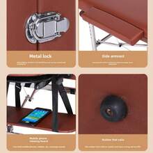 1300g Foldable Massage Table, Easy To Carry Lightweight Massage Bed, Tattoo & Beauty Massage Table, Foldable & Height Adjustable, Heavy Duty Massage Bed, Suitable For Outdoor Leisure, Indoor Beauty, Tattoo - Yellow - View 7