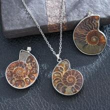 قلادة طبيعية من الصدف البحري، مجوهرات من الأحجار الأصلية للرجال والنساء، قلادة حجر بحري، هدية فريدة بطراز شاطئي - حجر المحارة - مشاهدة 4