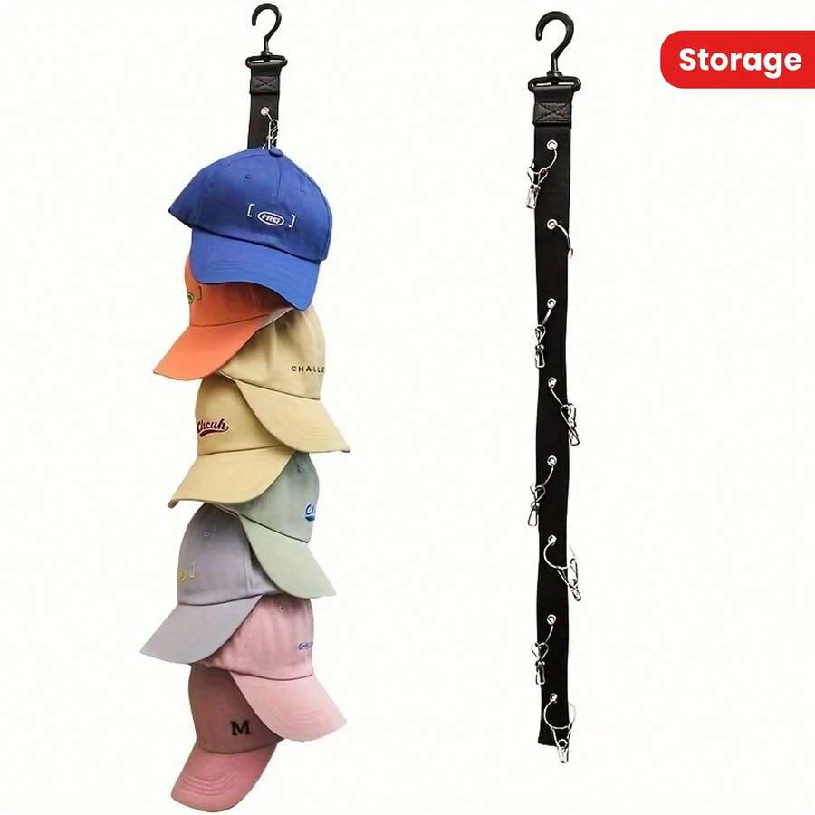 Baseball Cap Storage Box Clip, Hat Storage Artifact, Bedroom Sticky Wall Entryway Back Hall Closet Clip Hat Storage Hook Rack - màu đen - Xem 1