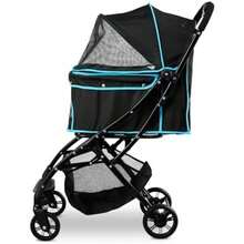 Carlson Pet Products - Cochecito para mascotas, incluye rueda delantera giratoria de 360 grados, paraguas y toldo de malla, , Negro(Negro) - Tipo 1 - Ver 11