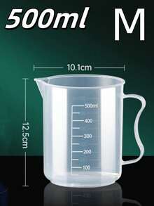 1pc Precision Graduations Plastic Measuring Cup | Heat-Resistant & Easy-To-Clean DesA-Free - Perfect For Baking & Cooking - Measures Liquids & Dry Ingredients In Milliliters - Practical Kitchen Gadget