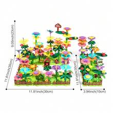 Flower Garden Building, Educational STEM Garden Play Set, Flower Stacking, Perfect Gift Christmas Gifts Color Block Color Blocks - 彩色 - 查看 6