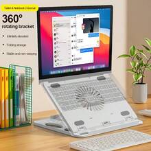 360° Rotatable Tablet Laptop Stand, Universal ABS Portable Folding Support, Non-Slip Silicone Pads, Easy Angle Adjustment For Office, Learning, Drawing - Multi-Device Holder - 彩色 - 查看 10