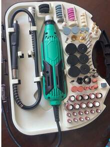 Juego de amoladora eléctrica, máquina de grabado eléctrica, mini máquina de grabado, microtaladro manual, amoladora eléctrica pequeña, pulido y rectificado. - Verde Oliva - Ver 3