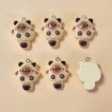 10/20个树脂可爱暹罗猫动物吊坠，适合DIY项链、手链、耳环、钥匙扣等饰品制作 - 彩色 - 查看 3