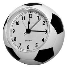 1pc Football Alarm Clock, Silent Movement Desk Clock, 3D Plastic Football Shaped Bedside Clock, Cartoon Cute Student Clock, Suitable For Home, Room, Bedroom Decor