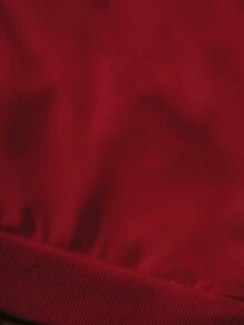 Tween Boy Classic Casual Versatile Solid Red Sweatshirt, Suitable For Layering Or Wearing Alone - Red - View 7
