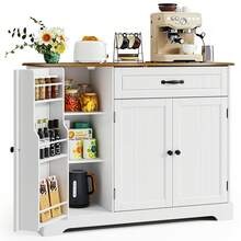 Kitchen Cabinet, Sideboard, Kitchen Furniture, 1 Drawer, 3 Doors, Anti-Tip Device And Magnetic Cabinet Doors - Retro Color - View 5