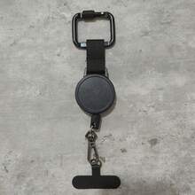 Retractable Anti-Theft Phone Holder Smartphone Safety Lanyard Stra With Carabiner Anti-Drop Harness For Hiking Cycling Climbing - Black - View 8