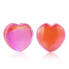 1 Coppia di nuovi orecchini alla moda stile Y2K, gioielli di moda con forma a cuore in vetro viola AB, misure da 6mm a 25mm, gioielli per piercing, adatti come regalo o per uso unisex