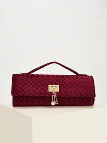 REMANLAND Bolsos de mano de lujo para mujer, bolso de embrague de terciopelo burdeos, bolso de noche con cierre giratorio dorado y asa superior, bolso de fiesta y boda para mujer, bolso de noche para fiesta, mujer, perfecto para fiesta, boda, baile de graduación, cena/banquete, mejor regalo para mujeres