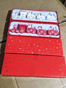 1pc Christmas Decor 4-Piece Mini Train Figurine(Dimensions After Assembly(7.67inx1.81in)), Children's Birthday Gift, Display Decoration