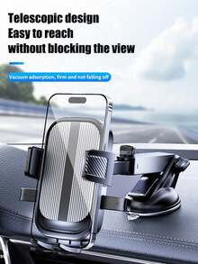 1pc Car Air Vent Phone Holder, Universal New Model Car Phone Mount Holder For Dashboard Vent - Black-dashboard - View 2