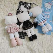 1 件 Sanrio Hello Kitty 可爱长腿猫毛绒吊坠娃娃玩偶钥匙扣包包饰品，节日礼物