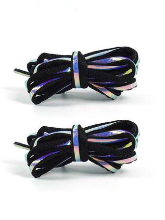 1 Pair Starry Sky Print Polyester Shoelaces, Space Element Party Accessories, Suitable For All Seasons