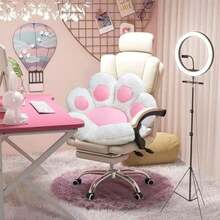 Cat Paw Cushion Kawaii Office Chair Cushion Comfy Plush Gaming Chair Cushion Kawaii Seat Cushion For Girl, Cute Gaming Accessories Room Bedroom Decorate 28"X 24" ()(White) - Type2 - 查看 6