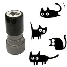 Cute Little Black Cat Stamp, Marking Calendar Progress, Reward, Planner, Φ0.8 Inch, School Badge, Interesting Office Stationery,Back To School,School Supplies - Cat - View 6