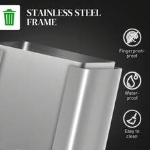 HOMCOM Dual Kitchen Garbage Bin, 2 X 5 Gallon (2 X 20 L) Trash Can With Foot Pedal, Soft-Close Garbage Can With Removable Inner Buckets, Lid, Fingerprint-Proof For Kitchen, Silver - Bạc - Xem 6