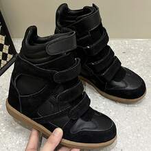 Versteckte Innenhöhe Damen High-Top-Sneaker – Klettverschluss, für kleine Frauen, höhenvergrößernd & figurbetonend, sportlich-freizeitlich