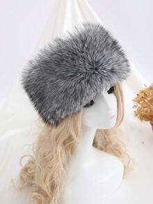 1 Pair Solid Color Fluffy Cuff Sleeves, Autumn/Winter Accessory For Women Halloween