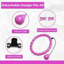 MCSWSEE  Fitness con Peso, 28 Nudos Desmontables, Aro  Entrenador Abdominal Cintura Ejercicio Fitness con Saltar Cuerda Lastrada, para Mujeres y Pricipiantes - azul - Ver 12