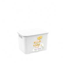 Baby Room Organizer Kit In Rattan With Basket, Trash Cans, Multipurpose Boxes And Soap Dispenser - White - View 8