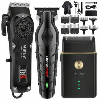  HIENA 1 件/2 件/3 合 1 套装男士理发器套装 - 专业 USB 充电式美容套装，带理发器、电动剃须刀、细节修剪器，理想的父亲节礼物，男士迷你美发工具，情人节礼物，男士礼物