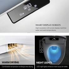 Bidet Toilet Seat, Electronic Heated Smart Toilet Seat With Unlimited Heated Water And Warm Air Dryer, Adjustable Temperature, Self-Cleaning Stainless Steel Nozzle, Side Panel Control - 查看 3