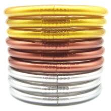 Set de 9 piezas de pulseras de silicona con encantos, pulseras de bangle a prueba de agua para mujeres - Multicolor - Ver 20