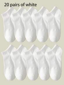 5/6/10/15/20 par męskich białych skarpetek do kostki, odprowadzających wilgoć i oddychających, do tenisa, badmintona, biegania i koszykówki
