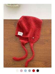 1 szt. dzianinowa czapka vintage dla kobiet, miękka i wykonana z mieszanki WaKnittedool, czapka rybaczka, jesień/zima - Nauszniki z metką z materiału szczotkowanego - Zobacz 13