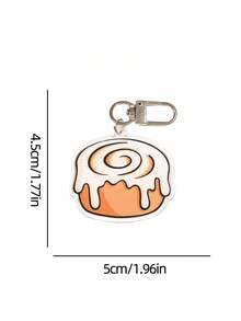 Cinnamon Roll Acrylic Keychain Accessories Bag Charm Cute Backpack Pendant Keyring Gifts For Friends
