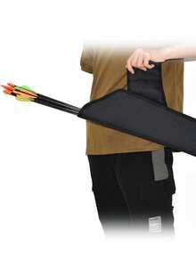 1 件户外狩猎射箭箭袋，黑色带腰带箭袋，方便携带和存放箭，高品质，耐用，宽敞的射箭训练空间