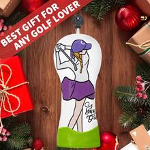 Ladies Swing Golf Club Head Cover; White Golf Club Protective Cover; PU Waterproof Material; Better Protect The Golf Club; - White - View 7