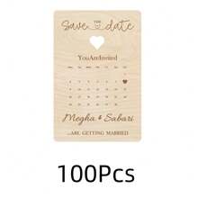 Custom-Designed Wooden Wedding Invitations With Text, Wedding Keepsakes, Wedding Invitation Cards, Wooden Date Storage Boxes, Wedding Supplies Engraved Date Calendars, Suitable For Beach And Engagement Celebrations, Simple And Practical, Perfect For Children's Art Activities. - Multicolor - View 18