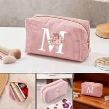 Túi đựng mỹ phẩm bằng vải nhung kẻ tùy chỉnh theo chữ cái A-Z - Túi đựng mỹ phẩm du lịch dung tích lớn, khóa kéo trơn tru, thiết kế có thể gập lại, món quà lý tưởng cho phái nữ, phụ kiện cho phù dâu | Túi đựng đồ vệ sinh cá nhân cá nhân hóa | Túi đựng đồ, Túi trang điểm, Vật dụng cần thiết khi đi du lịch - Nhiều màu - Xem 33