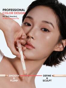 JUDYDOLL Quick-Fix Contour Duo 二合一高光阴影棒，轻松塑形，适合初学者，自然晕染，质地轻盈，持久 18 小时，打造完美光泽妆效 - 01 Soft Pink + Cool Grey Brown - 查看 7