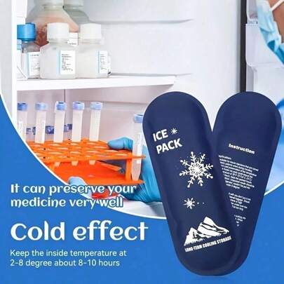 可重复使用的尼龙冷却冰袋，凝胶冰袋，超薄持久凝胶冰袋，旅行装，适合户外露营、旅行和健身训练