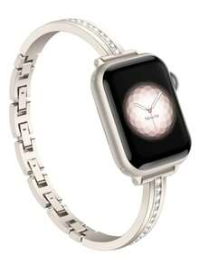 纤细简约女士金色链条表带，可调节耐用金属正式款 表带，兼容 38/40/41/42/44/45/46/49 毫米，兼容 Series Ultra/SE/11/10/9/8/7/6/5/4/3/2/1