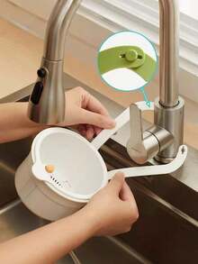 1pc Kitchen Sink Strainer Basket, Multifunctional Hanging Sink Strainer Basket, Kitchen Sink Drain Strainer Basket, Faucet Hanging Strainer Basket For Filtering Kitchen Waste - Multicolor - View 6