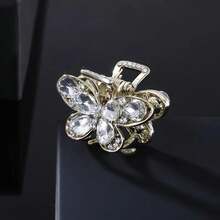 Single Elegant Butterfly Hair Clip, Inlaid With Shiny Rhinestones And Colorful Gemstones - Women's Rectangular Hair Claw Clip, Suitable For Daily And Formal Occasions, Firmly Securing Hair Accessories, Hairdresser Gift, Fashion Accessory, Rhinestone Embellishment, Women's Fashion - Hồng - Xem 6