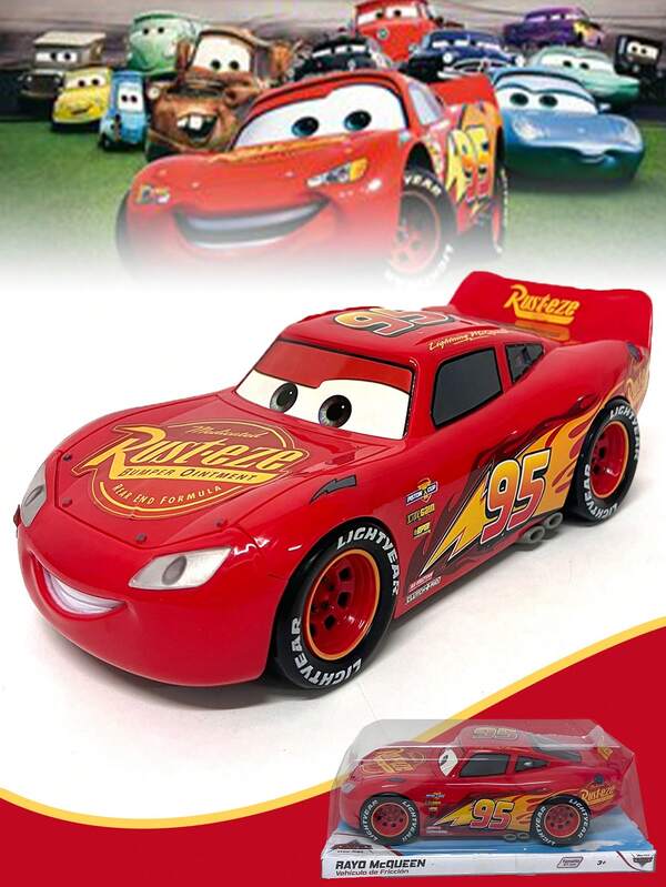 Disney Toys, Pixar Cars, Large Friction Powered Cars. Interesting Plastic Baby Friction Powered Car Toy Gifts. Birthday Gifts And Children's Birthday Gifts.