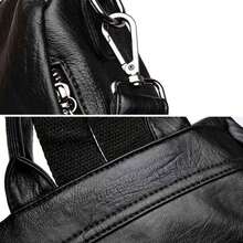 Women's Backpack Leather Waterproof Anti-Theft Luxury Bag Fashion Casual Stylish Travel Work Zipper 3 Adjustable Straps Lightweight Reinforced School College - 黑色 - 查看 4