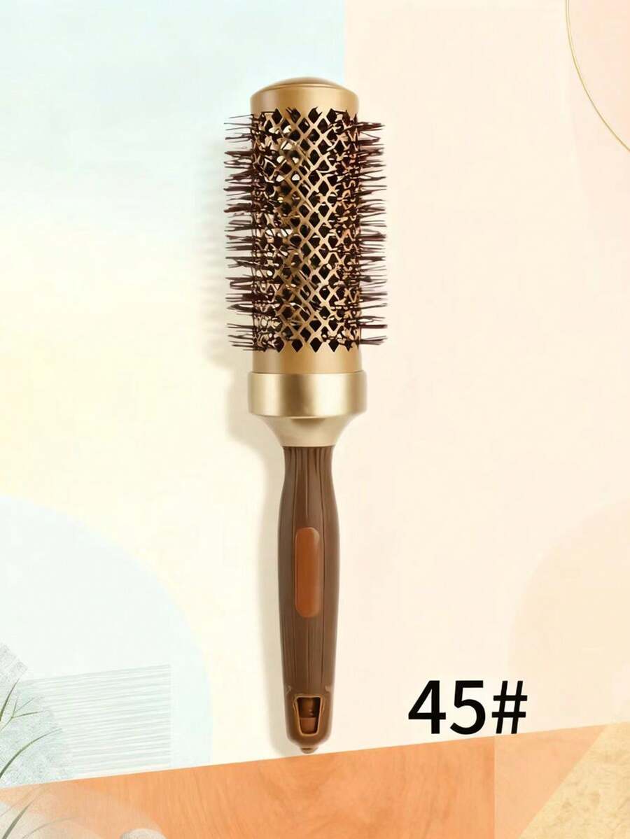 1pc/Hair Comb - Professional Hair Styling Comb, Curly Hair Styling, Slouchy Person Round Hair Brush, Round Rolling Hair Comb - Multicolor - View 1