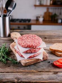 50pcs Round Parchment Paper Sheets,Non-Stick Waterproof Oil Proof Meat Wrapping Paper Squares,White Paper, Hamburger Paper, Round Food Mat Paper, Oil-Absorbing And Oil-Proof Paper, Non-Stick Food Paper, Healthy Baking Paper - Multicolor - View 2