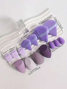 化妆海绵套装，带收纳盒，柔软美妆海绵，适用于粉底，指尖和粉扑两用，干湿两用，可用于粉底、化妆、房间装饰、梳妆台、旅行、卧室、旅行配件、旅行必备品、化妆配件、粉扑、化妆海绵、化妆海绵 - 彩色 - 查看 2