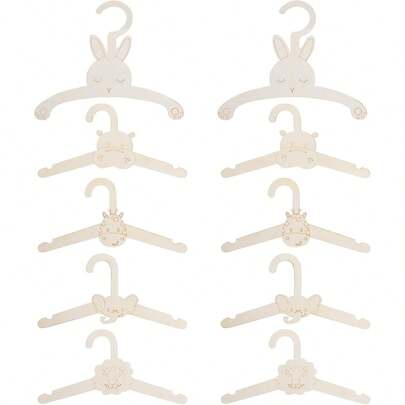 10pcs Non-Slip Wooden Clothes Hangers, Ideal For Newborn Clothes, Baby Vests, Tops And Pants, Durable And Lightweight With Smooth Edges Gentle On Fabric, Space-Saving Design For Nursery Closet Organization, Helps Keep Tiny Garments Neat And Accessible, Stackable And Easy To Hang, Perfect For Baby Wardrobe Setup, Reliable Everyday Use